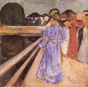 Edvard Munch Gentlewoman on the Bridge oil painting reproduction